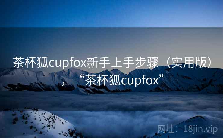 茶杯狐cupfox新手上手步骤（实用版），“茶杯狐cupfox”