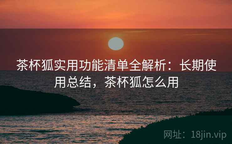 茶杯狐实用功能清单全解析：长期使用总结，茶杯狐怎么用