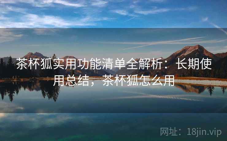 茶杯狐实用功能清单全解析:长期使用总结,茶杯狐怎么用 茶杯狐实用功能清单全解析:长期使用总结,茶杯狐怎么用